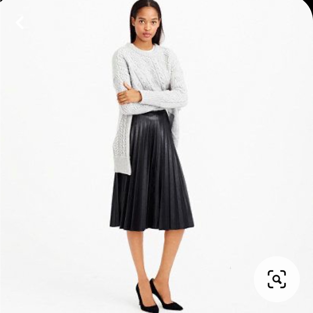 JCREW PETITE FAUX LEATHER MIDI